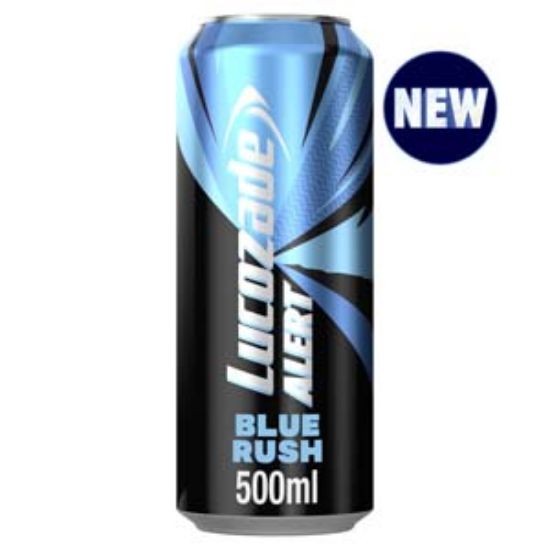 Picture of 500 Lucozade Alert BLUE RUSH Can x12 DRS